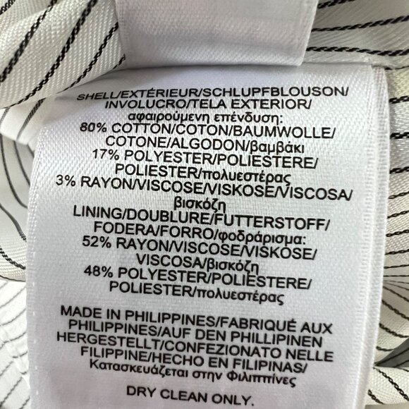 Brooks Brothers Womens Cream Striped Sleeveless Sheath Dress Twist Bow size 0 - Picture 10 of 11